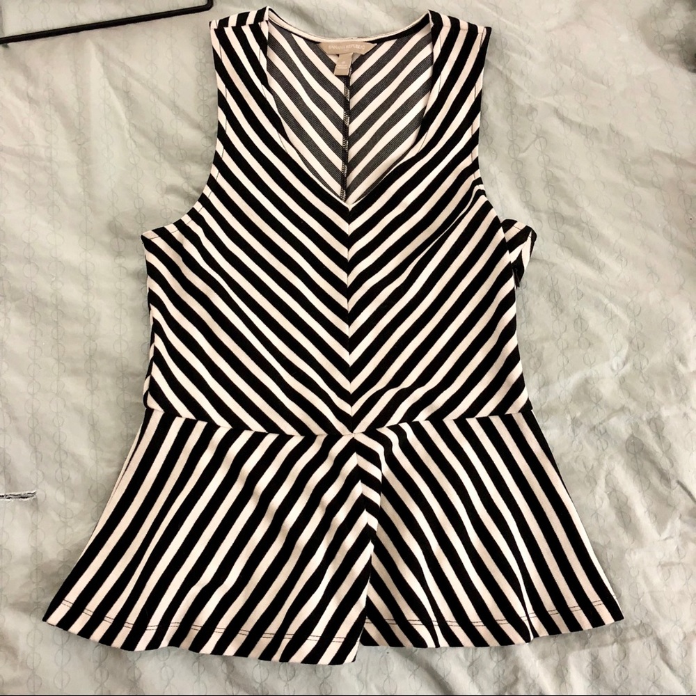 BR Striped Peplum Top 0